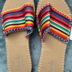 Frances Valentine Multicolor Striped Sandals